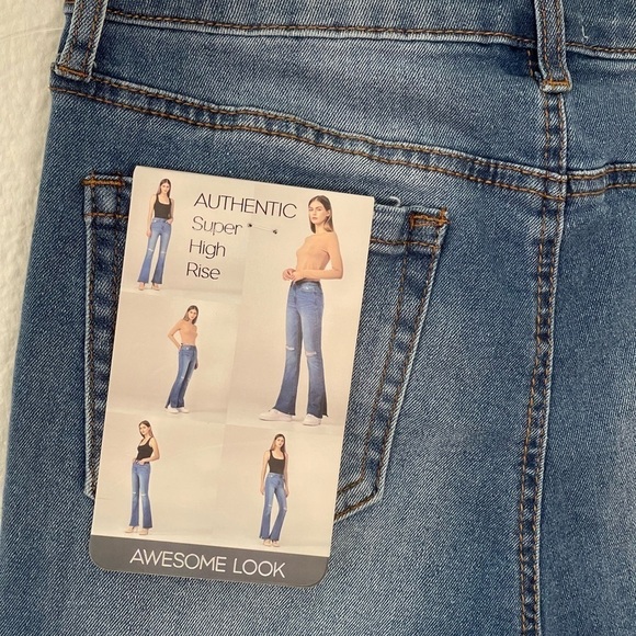 Simply Society Flare super high rise split hem jeans - Picture 11 of 12